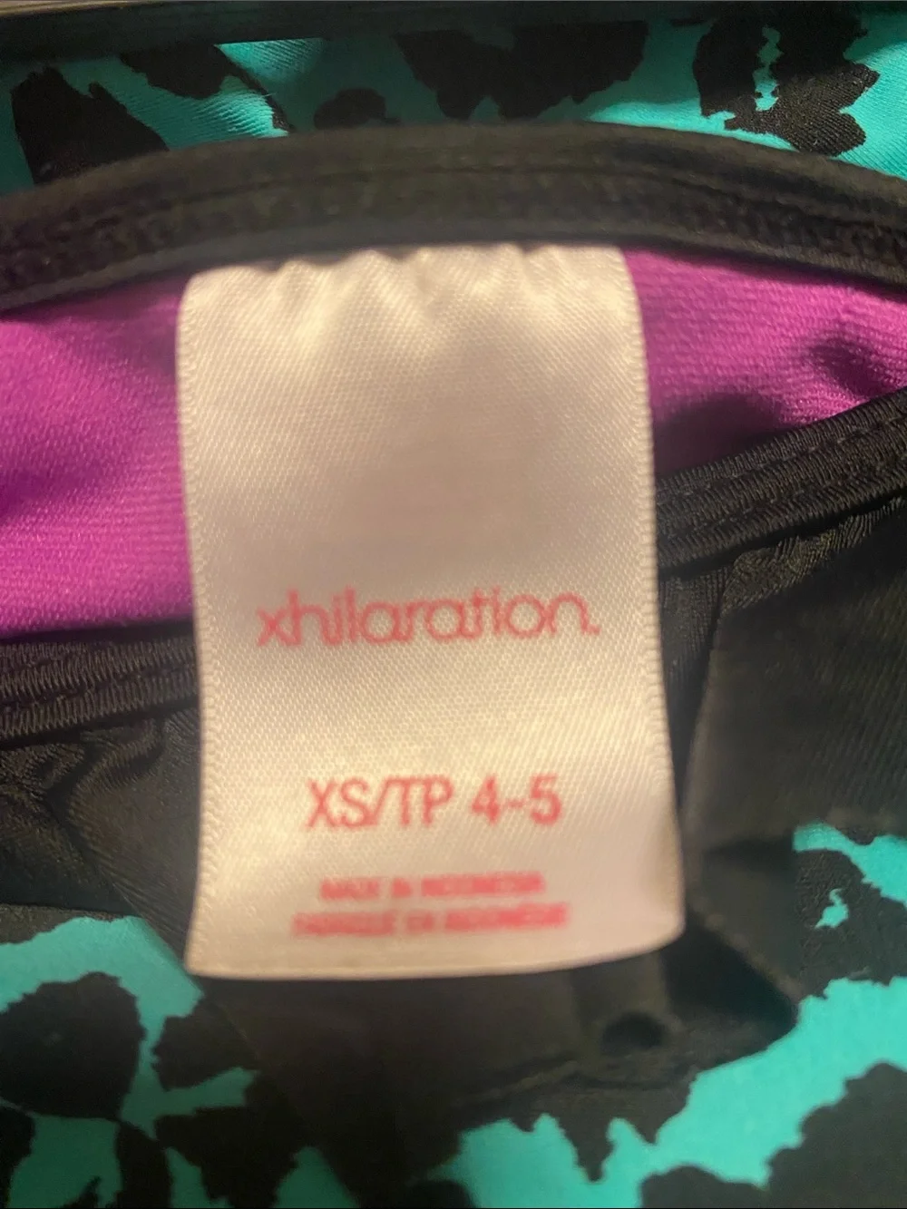 Xhilaration Teal and Black Leopard Print Girls Bikini